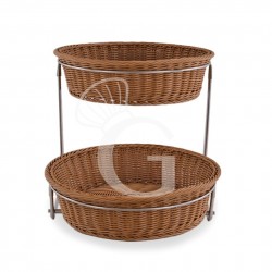 Cestas redondas de ratán sintético de dos niveles L 600 mm x P 370 mm x A 105/345 mm
