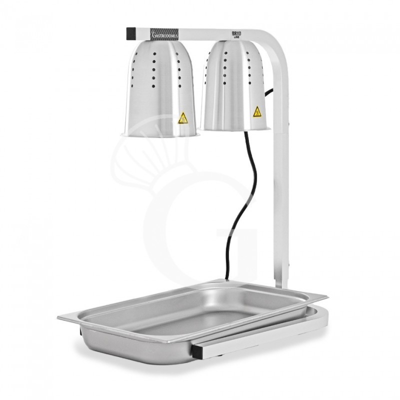 Lámpara doble caliente para fritos-dimensiones L 550 x P 360 x H 660 mm