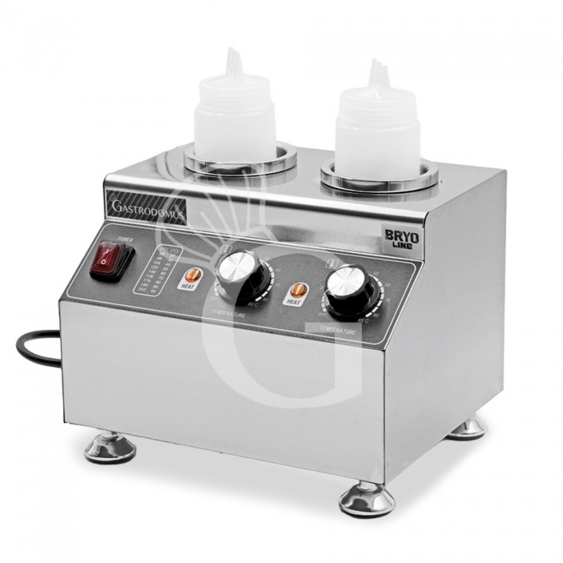 Calentador de salsas eléctrico  - 2 cubas con dispensador de 650 ML de capacidad cada uno