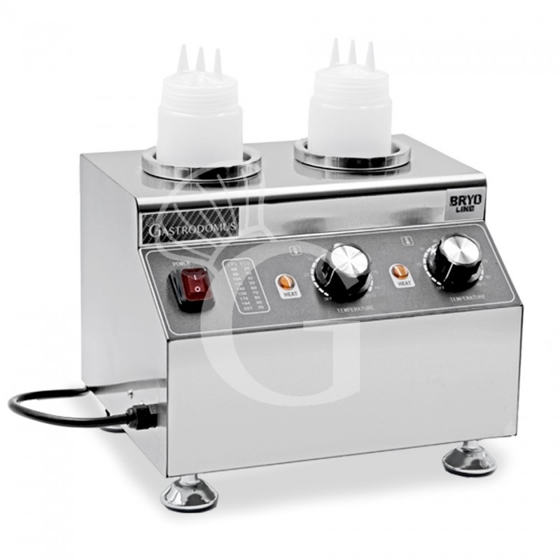 Calentador de salsas eléctrico  - 2 cubas con dispensador de 650 ML de capacidad cada uno