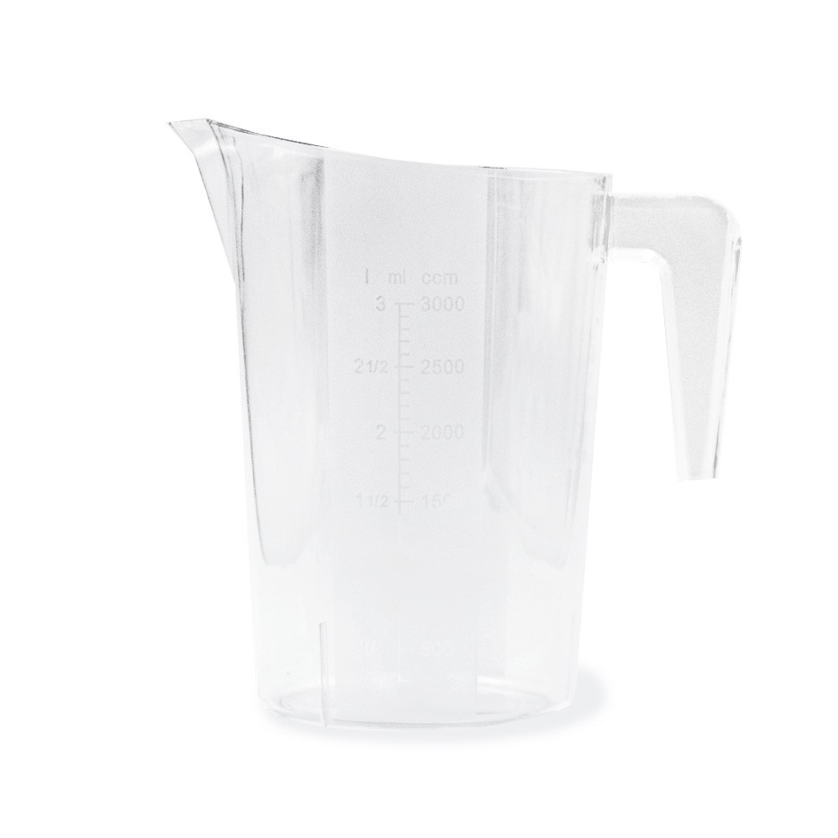 Vaso medidor de policarbonato apilable con capacidad de 3 L