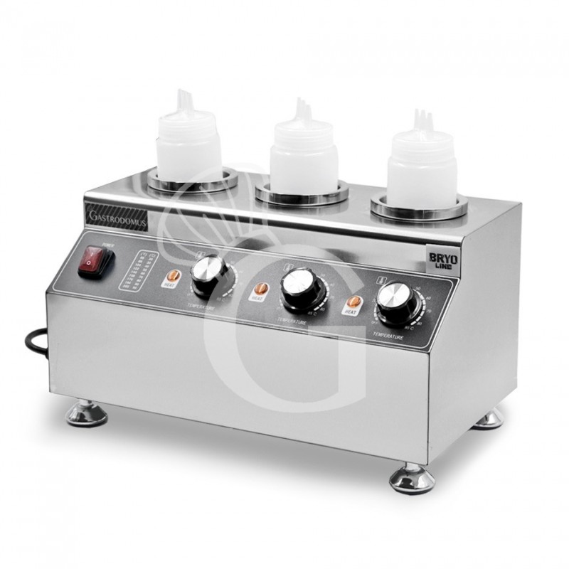 Calentador de salsas eléctrico  - 3 cubas con dispensador de 650 ML de capacidad cada uno