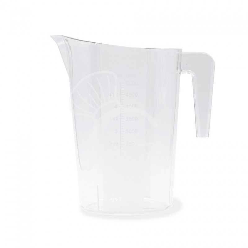 Vaso medidor de policarbonato apilable con capacidad de 5 L