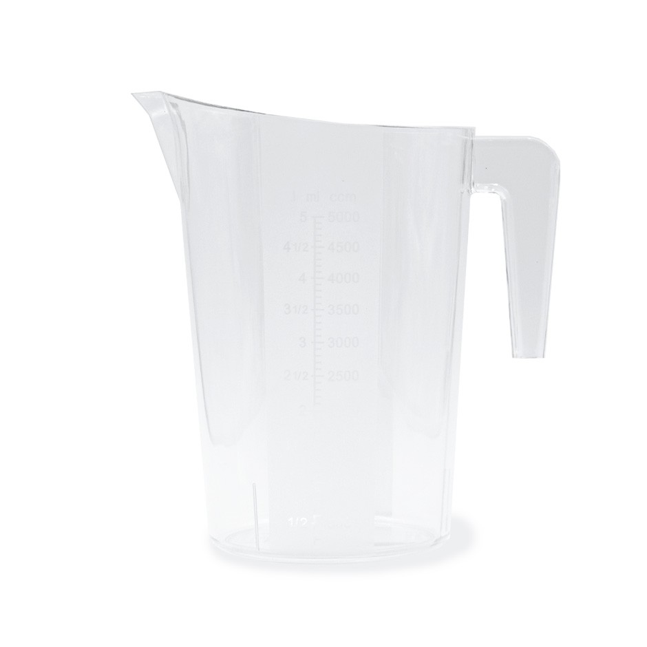 Vaso medidor de policarbonato apilable con capacidad de 5 L