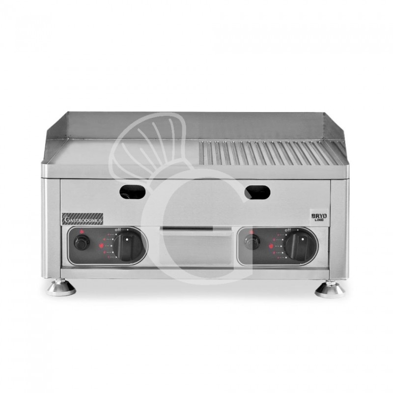 Fry Top de gas de sobremesa placa lisa y acanalada L 600 mm x P 570 mm x A 320 mm