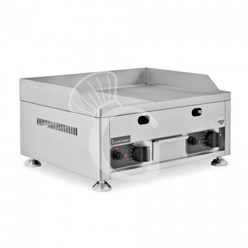 Fry Top de gas de sobremesa placa lisa y acanalada L 600 mm x P 570 mm x A 320 mm