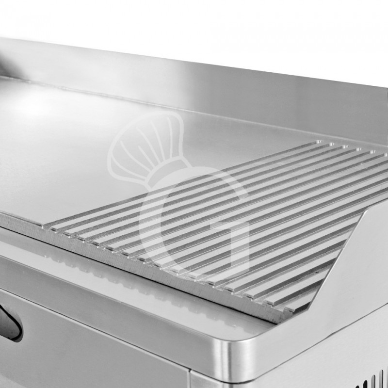 Fry Top de gas de sobremesa placa 3/4 lisa y 1/4 acanalada L 1000 mm x P 540 mm x A 325 mm