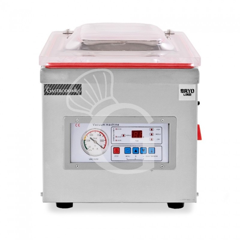 Envasadora al vacío de acero inoxidable barra de sellado 260 mm L 330 mm x P 483 mm x A 380 mm Envasadora al vacío de acero inoxidable barra de sellado 260 mm L 330 mm x P 483 mm x A 380 mm