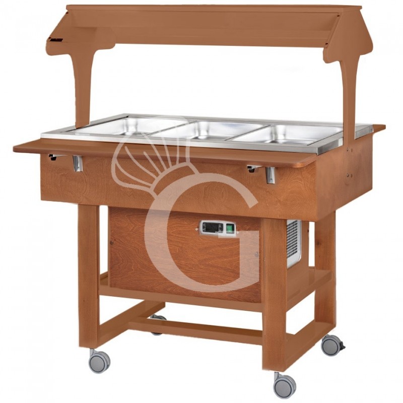 Carro refrigerado de madera con cúpula +2°C/+10°C - L 1110 mm x P 1120 mm x A 1410 mm