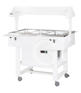 Carro refrigerado de madera con cúpula +2°C/+10°C - L 1110 mm x P 1120 mm x A 1410 mm