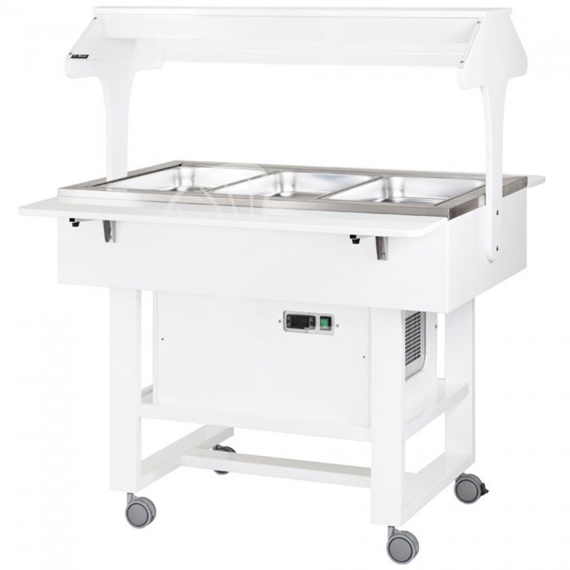 Carro refrigerado de madera con cúpula +2°C/+10°C - L 1110 mm x P 1120 mm x A 1410 mm