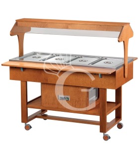 Carro refrigerado de madera con cúpula -5°C/+5°C - L 1480 mm x P 1120 mm x A 1410 mm