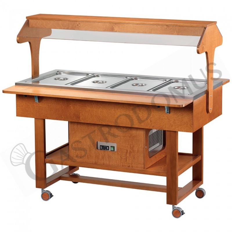 Carro refrigerado de madera con cúpula -5°C/+5°C - L 1480 mm x P 1120 mm x A 1410 mm