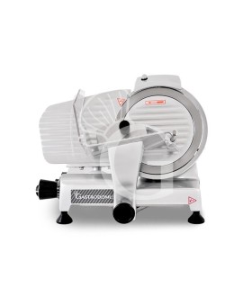 Cortadora de fiambre por gravedad semiautomática en acero inoxidable anodizado, diámetro cuchilla 220 mm - Monofásica