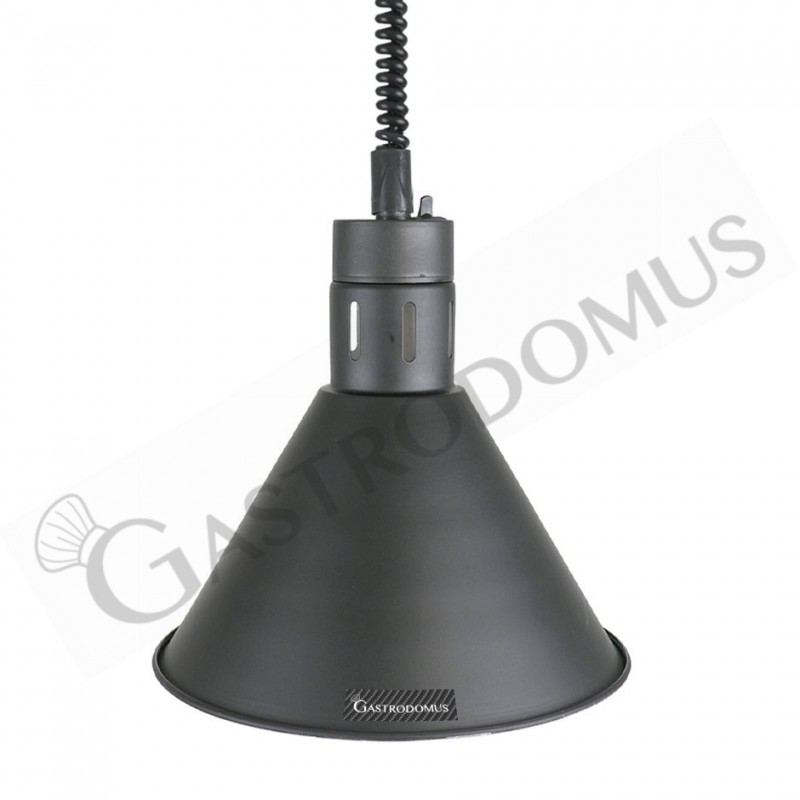 Lámpara de calentamiento negra diámetro 270 mm luz blanca