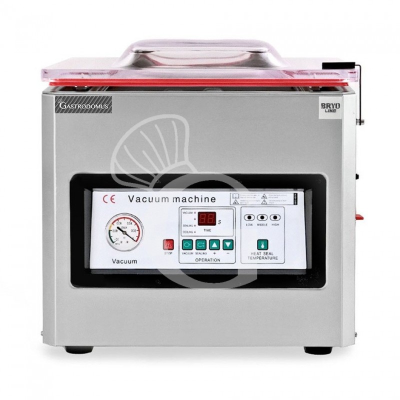 Envasadora al vacío de acero inoxidable barra de sellado 390 mm L 490 mm x P 540 mm x A 475 mm Envasadora al vacío de acero inoxidable barra de sellado 390 mm L 490 mm x P 540 mm x A 475 mm