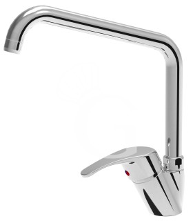 Grifo industrial de un solo agujero con asa inclinada con caño de Ø 24 mm