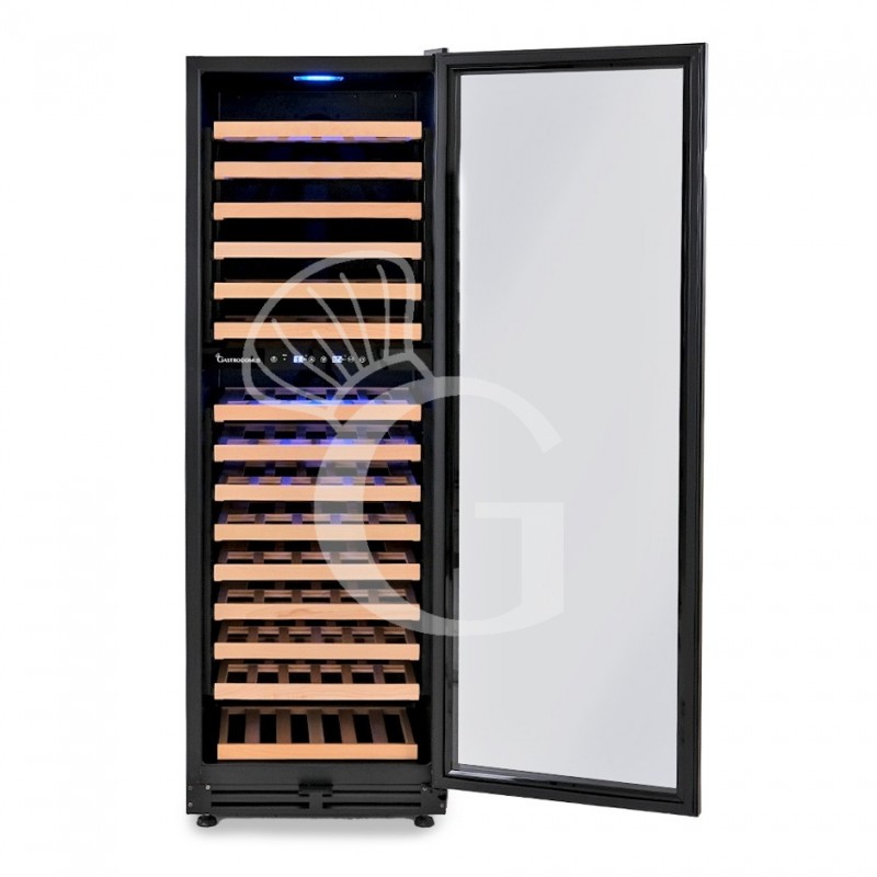 Vinoteca empotrable ventilada doble temperatura 420 LT 15 estantes 165 botellas +5°C/+22°C