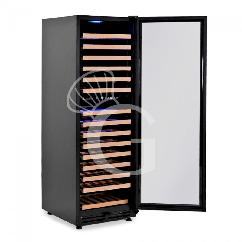 Vinoteca empotrable ventilada doble temperatura 420 LT 15 estantes 165 botellas +5°C/+22°C