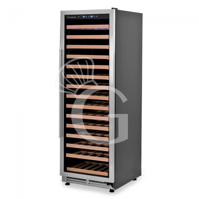 Vinoteca empotrable ventilada puerta de acero inoxidable 420 LT 15 estantes 155 botellas +5°C/+22°C