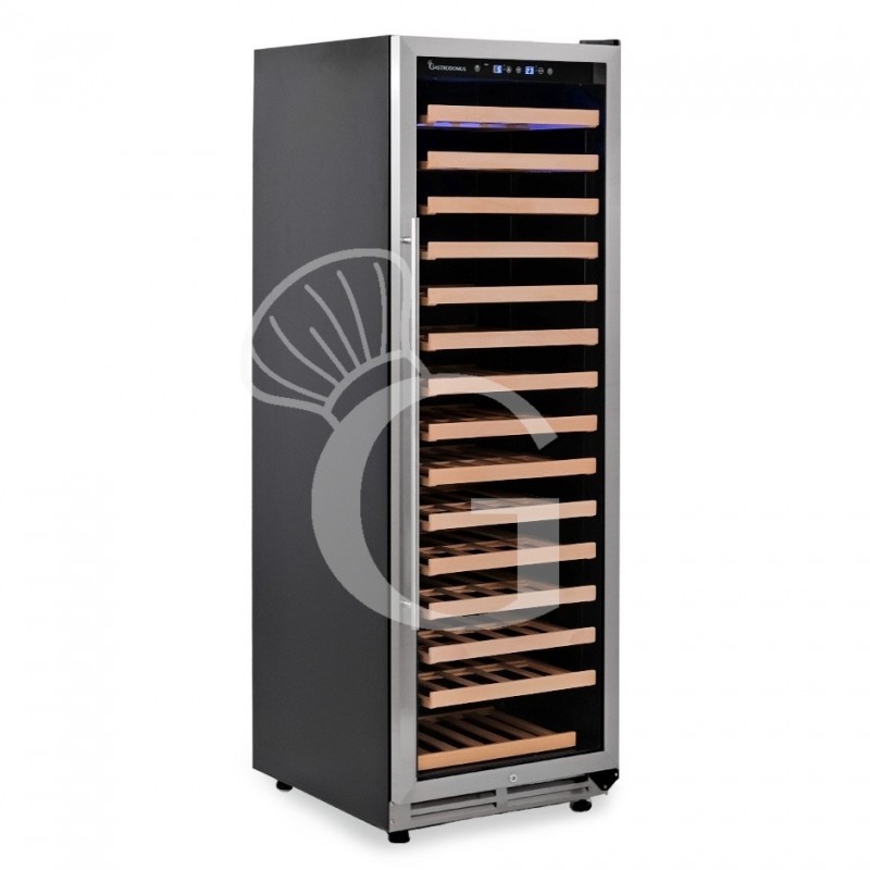 Vinoteca empotrable ventilada puerta de acero inoxidable 420 LT 15 estantes 155 botellas +5°C/+22°C