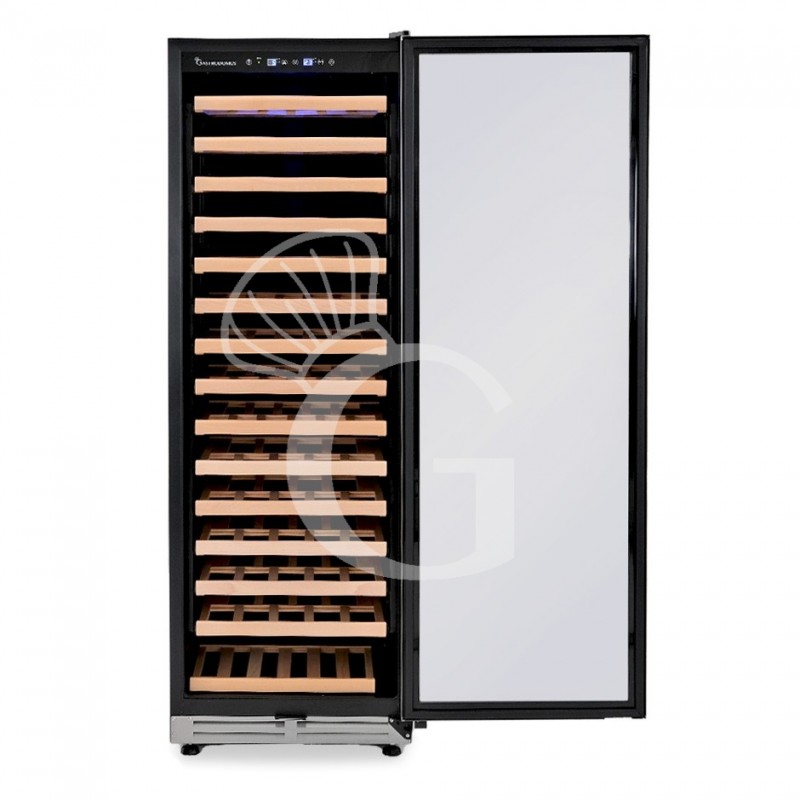 Vinoteca empotrable ventilada puerta de acero inoxidable 420 LT 15 estantes 155 botellas +5°C/+22°C