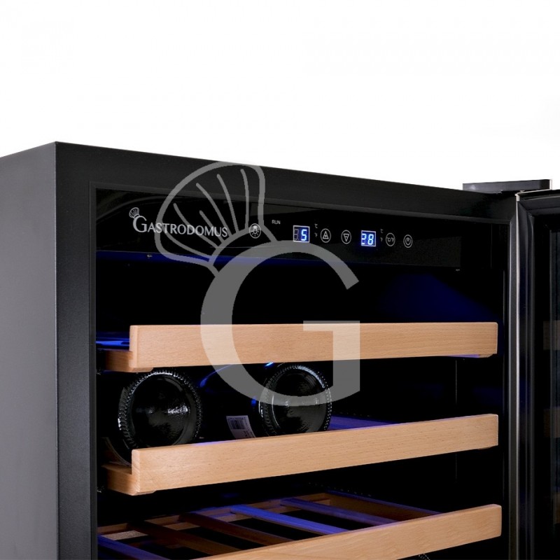 Vinoteca empotrable ventilada puerta de acero inoxidable 420 LT 15 estantes 155 botellas +5°C/+22°C