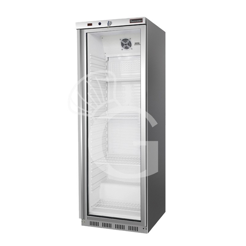 Armario refrigerado estático de acero inoxidable con puerta de vidrio +2°C/+8°C 350 LT