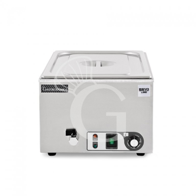 Baño María eléctrico 1 cuba GN 1/1 A 150 mm y tapa incluidos, L 335 mm x P 580 mm x A 250 mm