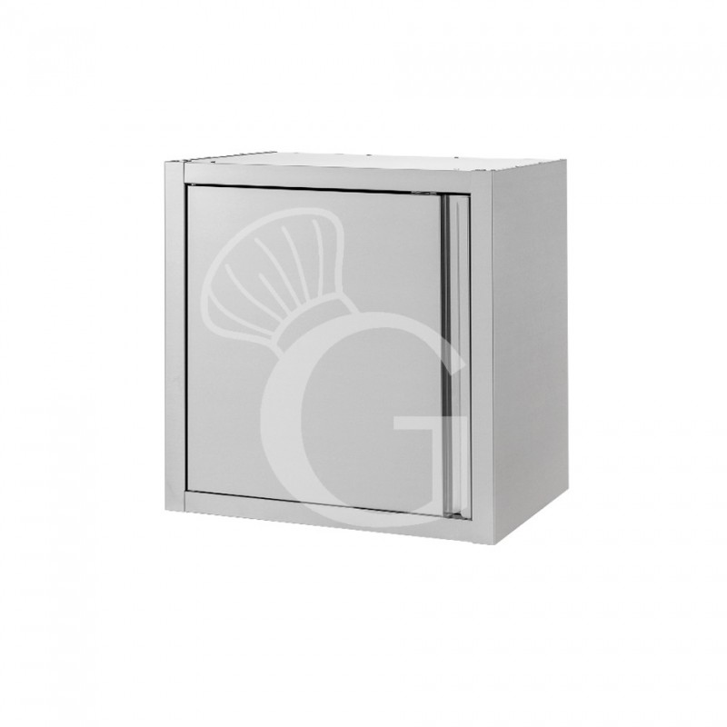 Armario de pared inox con 1 puerta batiente y 2 estantes, L 700 mm x P 400 mm x A 1000 mm
