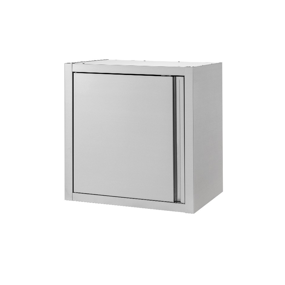 Armario de pared inox con 1 puerta batiente y 2 estantes, L 700 mm x P 400 mm x A 1000 mm