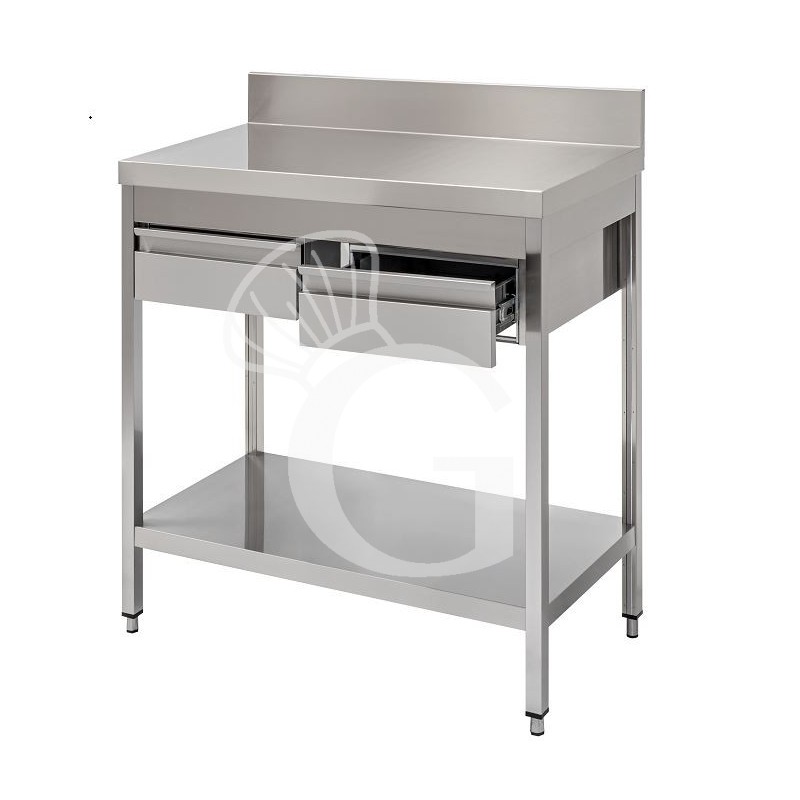 Mesa con cajón abierto