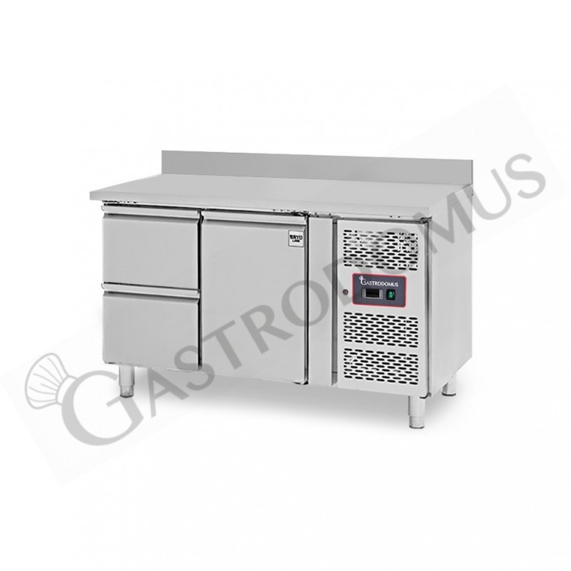 Mesa Refrigerada 2 cajones 1 puerta 700 mm -2°C/+8°C peto trasero