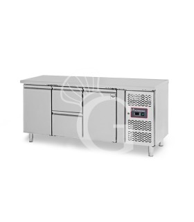 Mesa Refrigerada para gastronomía 2 cajones 2 puertas 700 mm -2°C/+8°C