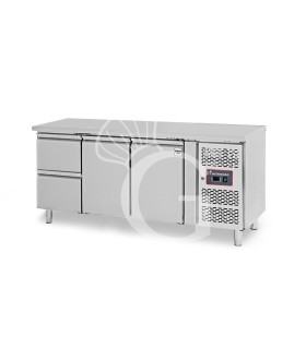 Mesa Refrigerada para gastronomía 2 cajones 2 puertas 700 mm -2°C/+8°C
