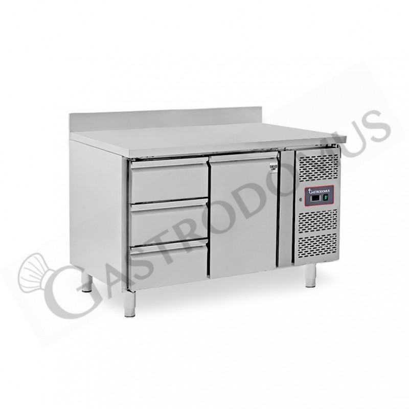 Mesa Refrigerada 3 cajones 1 puerta P 700 mm -2°C/+8°C peto trasero