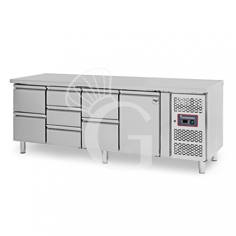 Mesa refrigerada 7 cajones 1 puerta 700 mm -2°C/+8°C