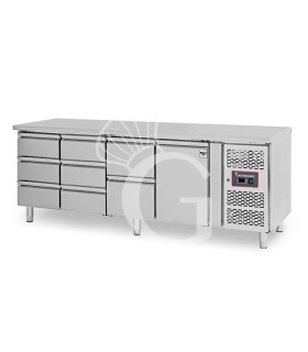 Mesa refrigerada 8 cajones 1 puerta 700 mm -2°C/+8°C