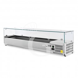 Vitrina Refrigerada horizontal para pizzería, L 1200 mm, Capacidad 5 cubetas GN1/4