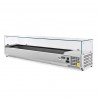 Vitrina Refrigerada horizontal para pizzería, 1400 mm de longitud, Capacidad 6 cubetas GN1/4