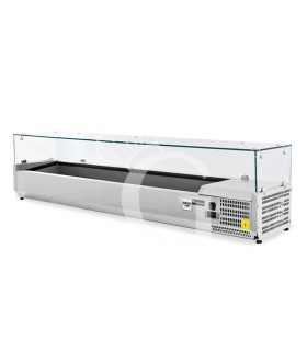 Vitrina Refrigerada horizontal para pizzería, Capacidad 4 Cubetas GN1/3 + 1 Cubeta GN1/2