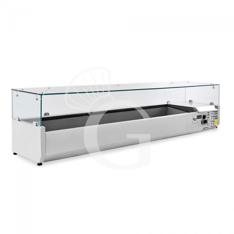Vitrina Refrigerada horizontal, longitud 1500 mm, Capacidad 7 Cubetas GN1/4
