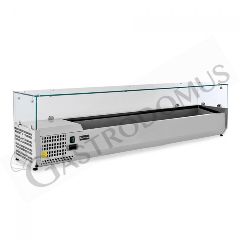 Vitrina Refrigerada horizontal para ingredientes, motor a la izquierda, L 1800 mm, Capacidad 8 Cubetas GN1/3