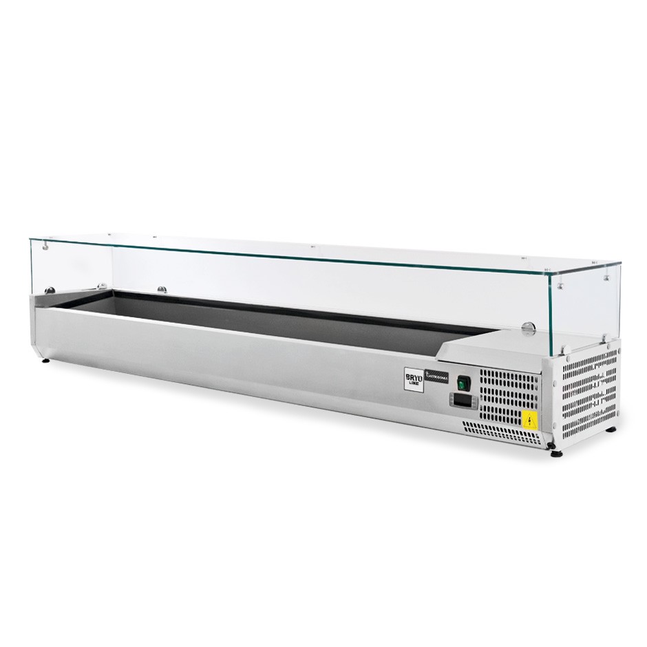 Vitrina Refrigerada horizontal para ingredientes, L 2000 mm, capacidad 10 Cubetas GN1/4