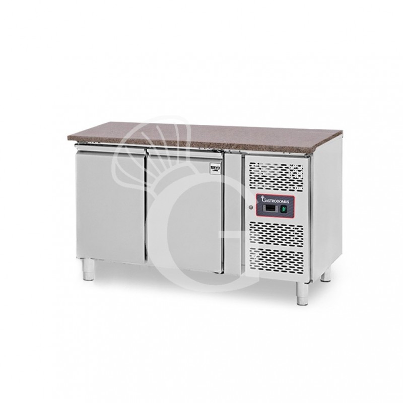 Mesa Refrigerada para pastelería 2 Puertas 600 X 400 mm Encimera de granito -2°C/+8°C Clase de eficiencia energética C