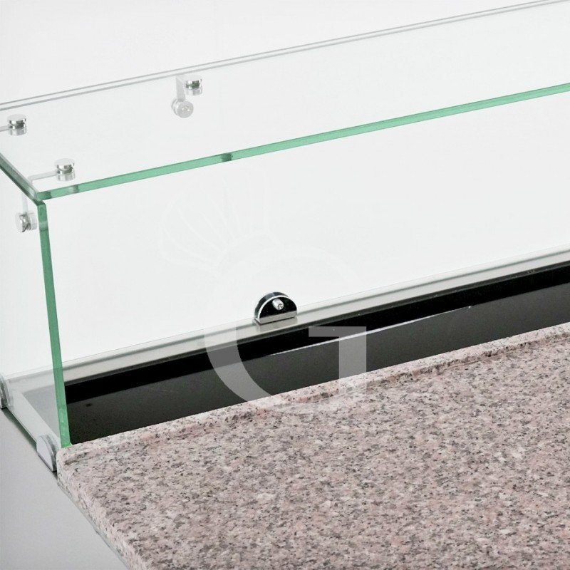 Mesa fría para ensaladas con 2 Puertas, Temperatura +2°C/+8°C, Encimera de granito