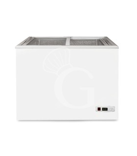 Arcón Congelador estático 245 LT -18°C puerta de vidrio, clase de eficiencia energética C