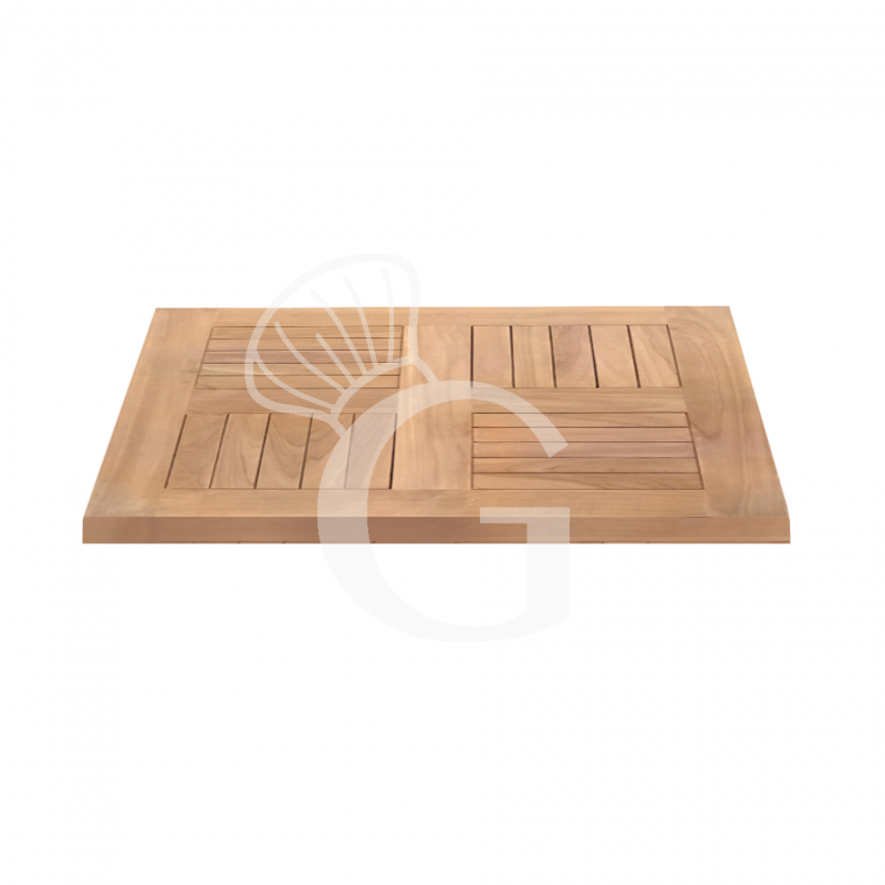 Tablero cuadrado de teca para exterior, dimensiones 600 mm x 600 mm
