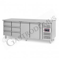 Mesa Refrigerada 6 Cajones 2 Puertas 700 mm de profundidad -2°C/+8°C