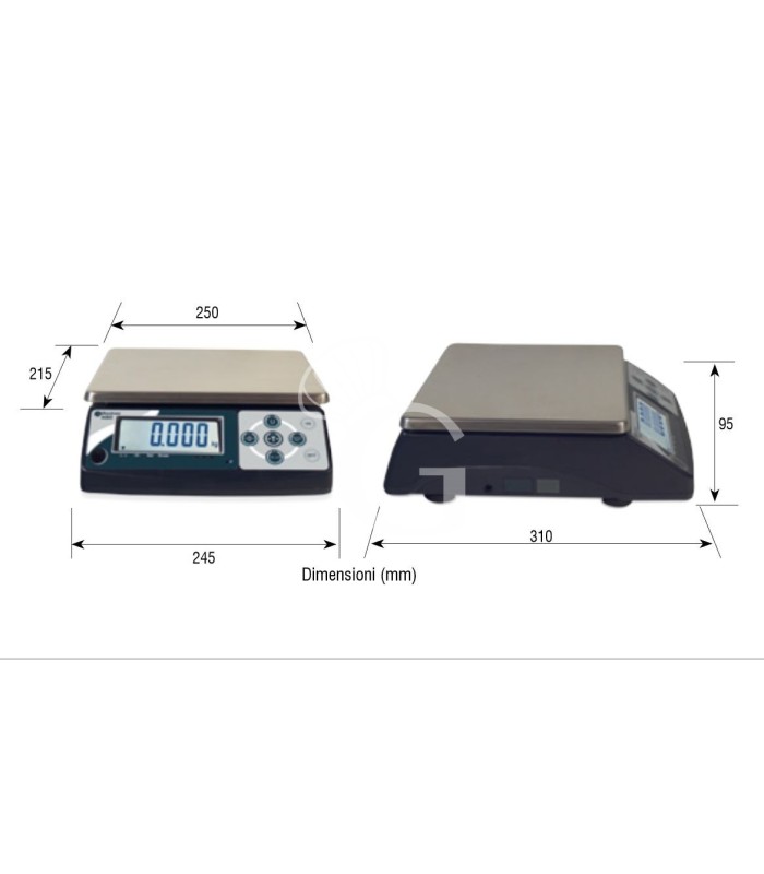 Balanza de control en ABS con capacidad de 20 kg y precisión de 1 g L 245 mm x P 310 mm x A 95 mm